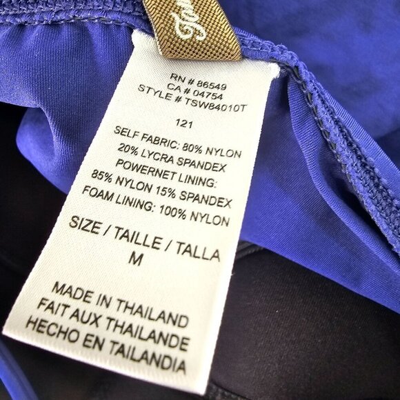 Tommy Bahama Ruched Halter Tankini Swimsuit Top SzM Royal Blue Built in Bra NEW - Picture 9 of 11